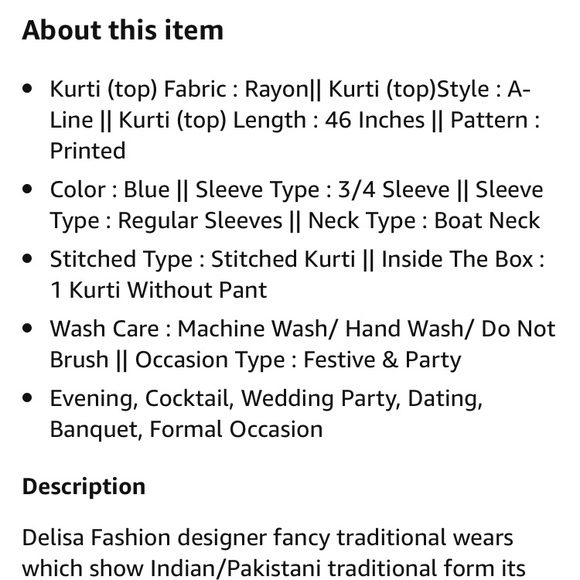 Delisa navy, pink, and gold kurti size 36/small - Picture 4 of 4